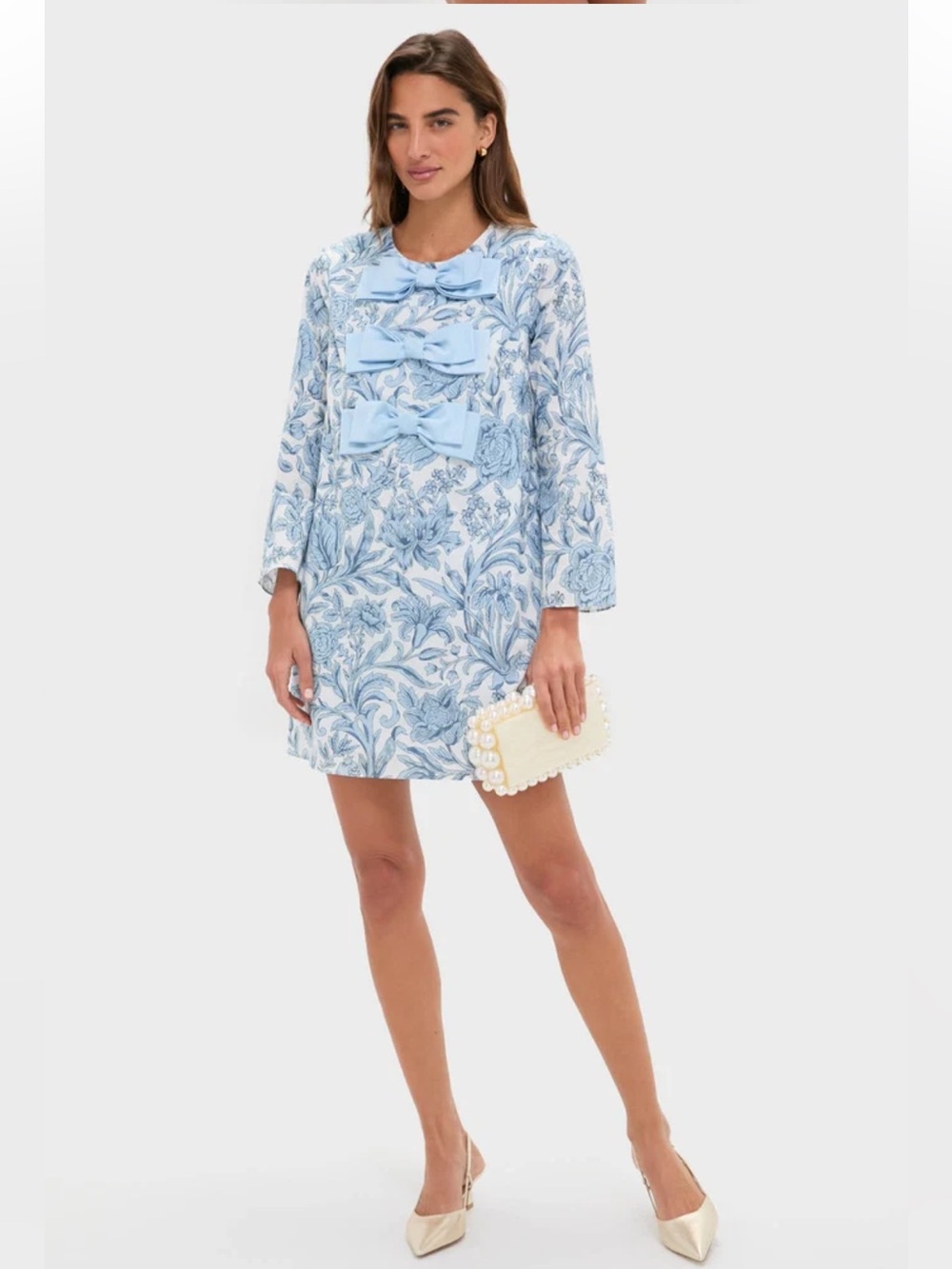 Tuckernuck Hyacinth House Blue White Chintz Clarice Bow Dress Summer Nautical
